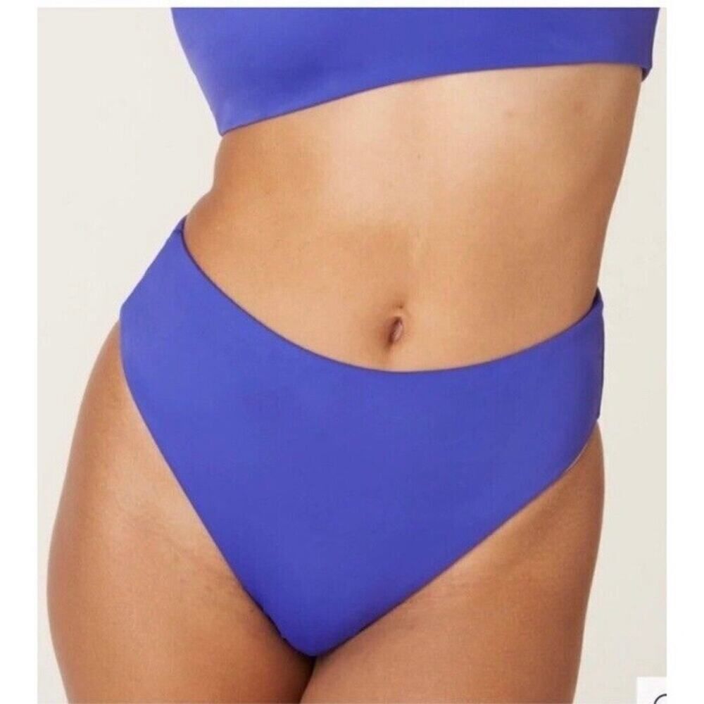NWT‎ Andie Lapis Blue 90’s High Waisted Swim Bottom Size XS